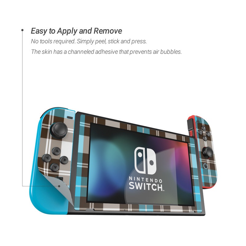 Nintendo Switch Skin - Turquoise Plaid (Image 3)