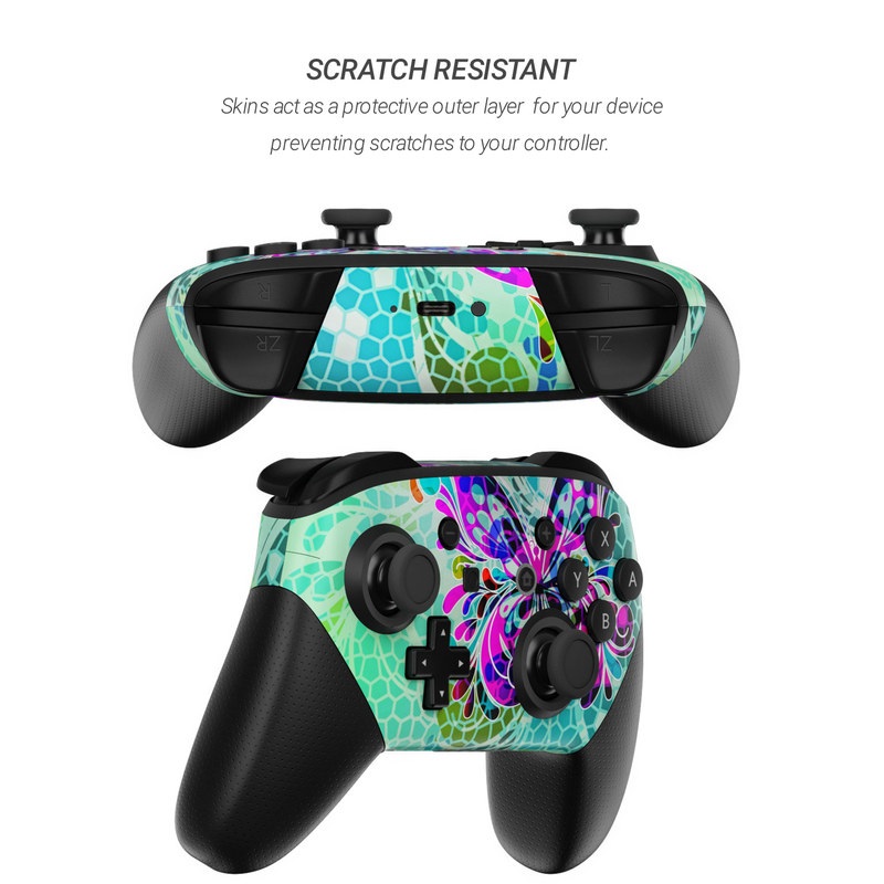 Nintendo Switch Pro Controller Skin - Butterfly Glass (Image 3)