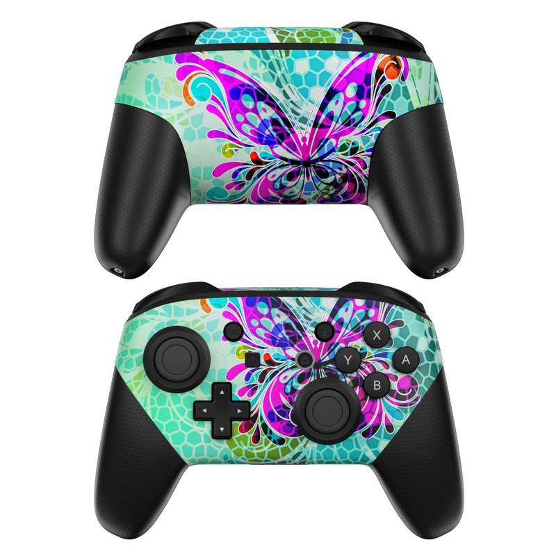 Nintendo Switch Pro Controller Skin - Butterfly Glass (Image 1)