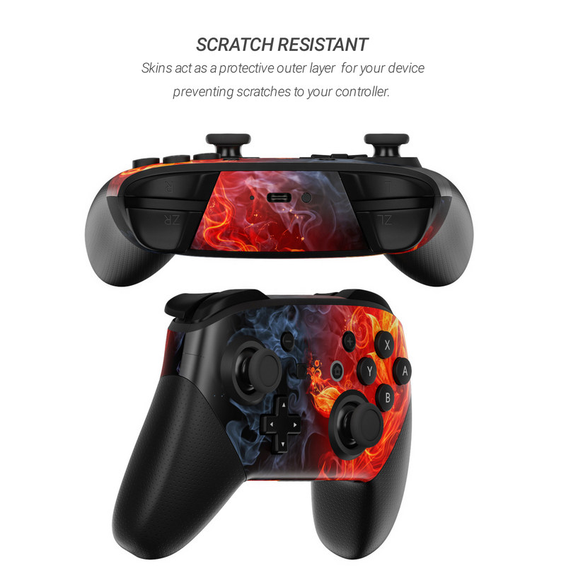 Nintendo Switch Pro Controller Skin - Flower Of Fire (Image 3)