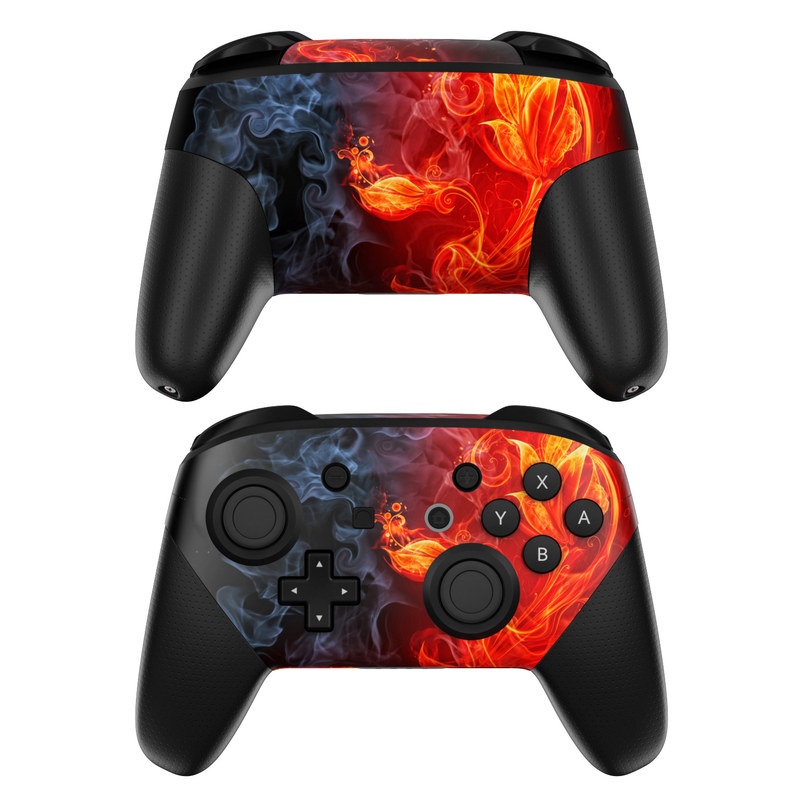 Nintendo Switch Pro Controller Skin - Flower Of Fire (Image 1)