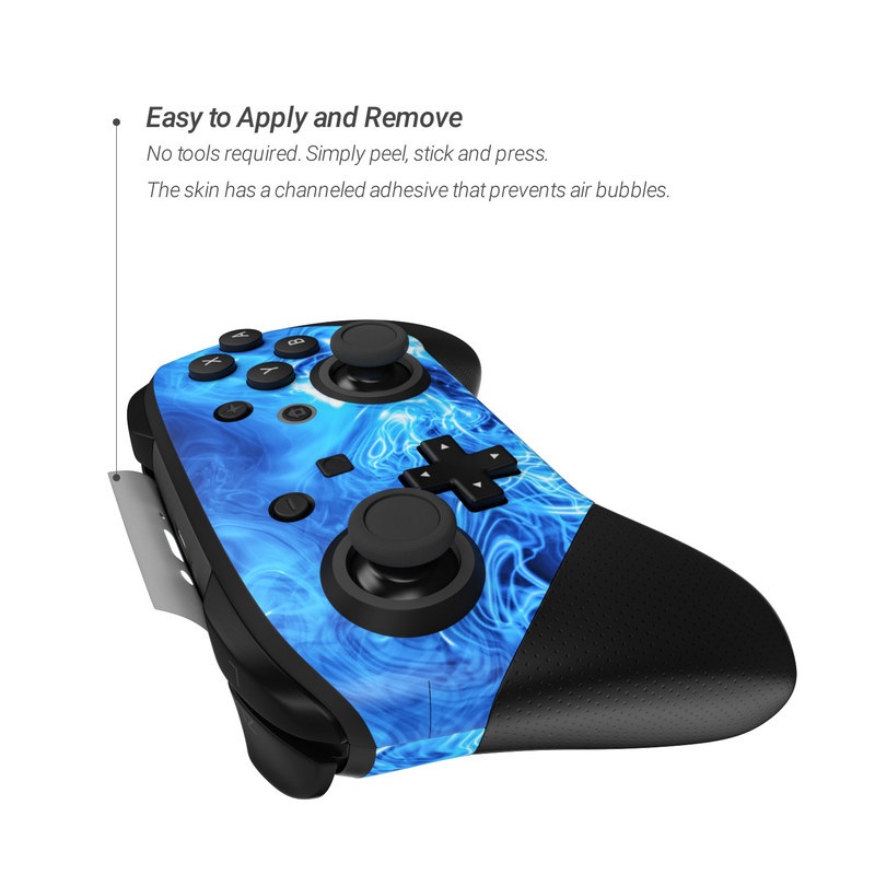 Nintendo Switch Pro Controller Skin - Blue Quantum Waves (Image 2)