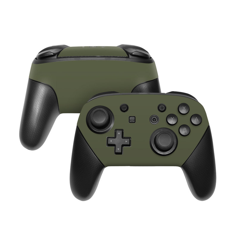Nintendo Switch Pro Controller Skin - Solid State Olive Drab (Image 1)