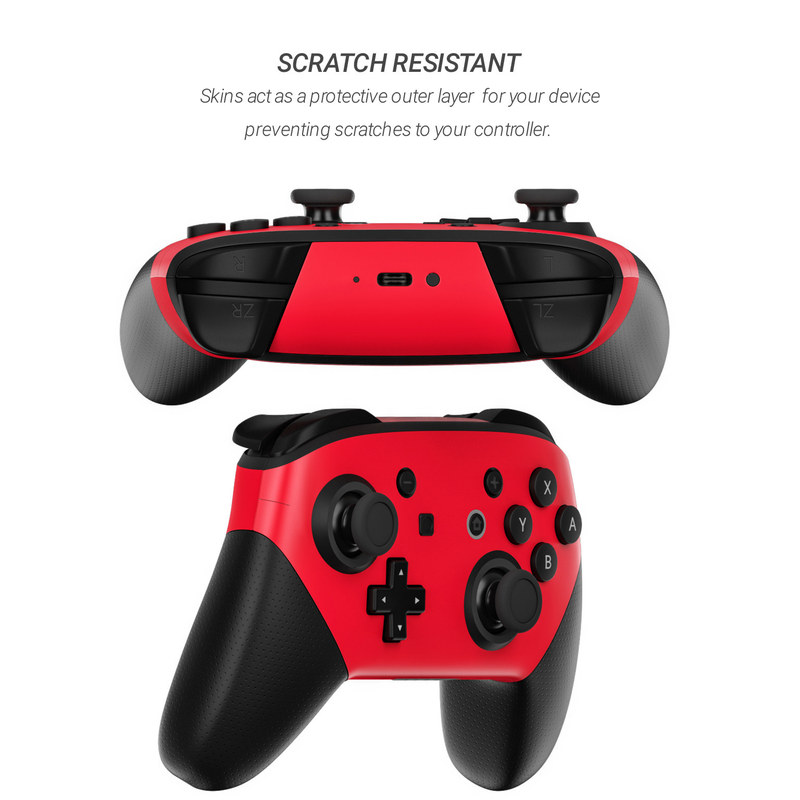 Nintendo Switch Pro Controller Skin - Solid State Red (Image 3)