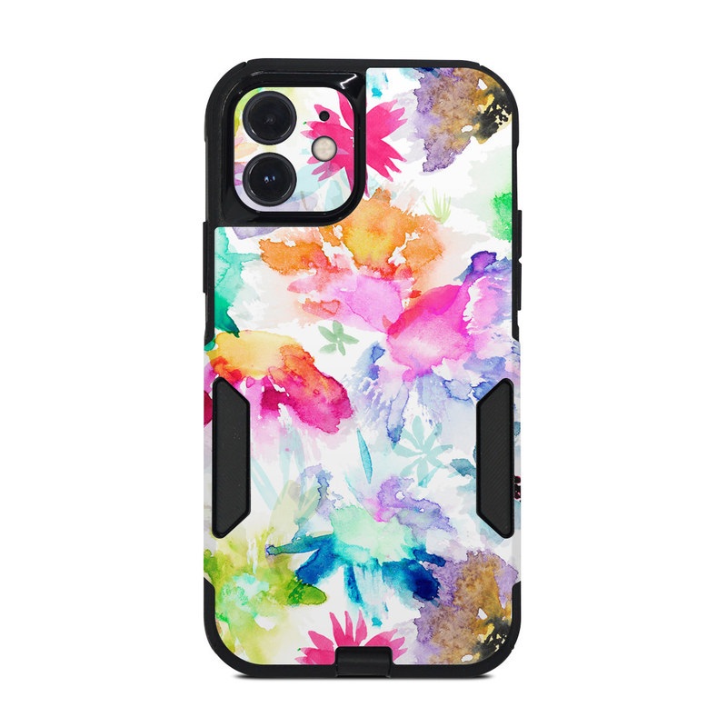 OtterBox Commuter iPhone 12 Case Skin - Watercolor Spring Memories (Image 1)