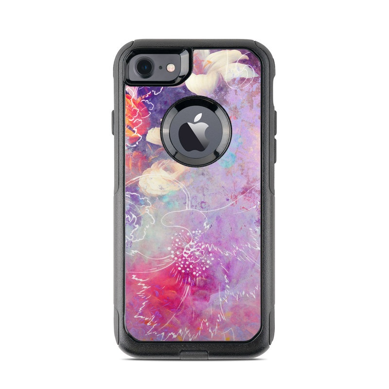 OtterBox Commuter iPhone 7 Case Skin - Sketch Flowers Lily (Image 1)