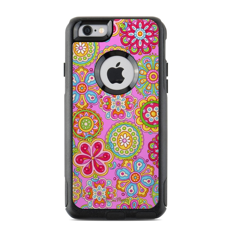 OtterBox Commuter iPhone 6 Case Skin - Bright Flowers (Image 1)