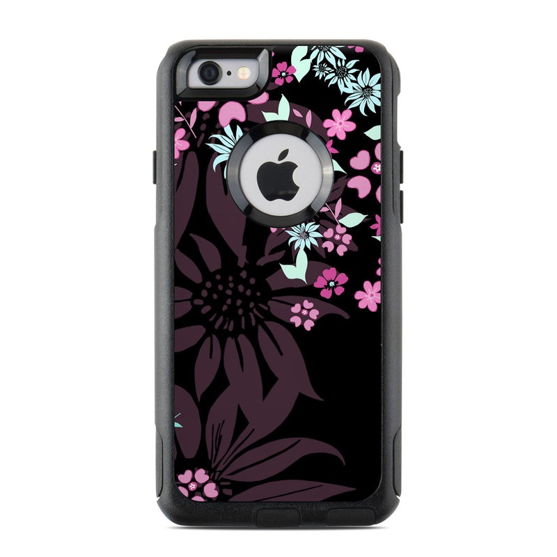 OtterBox Commuter iPhone 6 Case Skin - Dark Flowers (Image 1)
