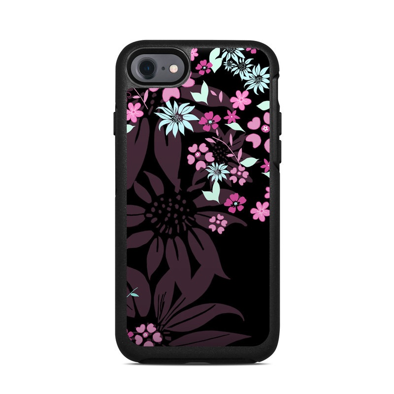 OtterBox Symmetry iPhone 7 Case Skin - Dark Flowers (Image 1)