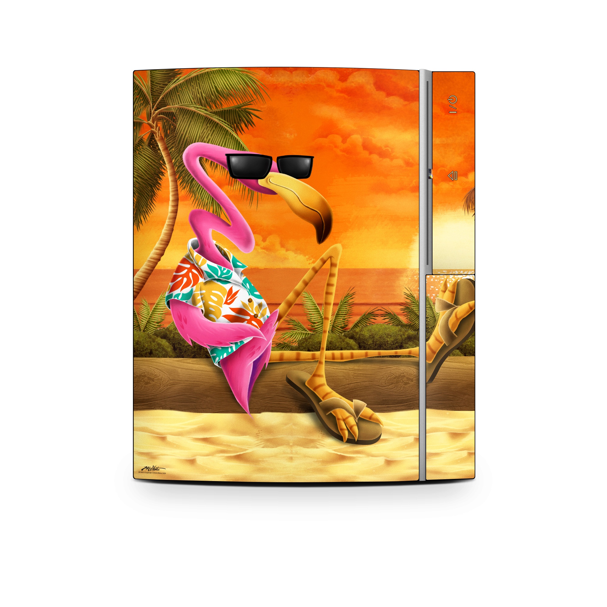 PS3 Skin - Sunset Flamingo (Image 1)