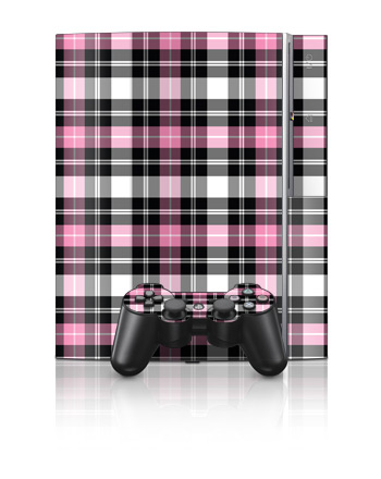 PS3 Skin - Pink Plaid (Image 1)