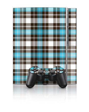 PS3 Skin - Turquoise Plaid