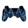 PS3 Controller Skin - Blue Neon Flames