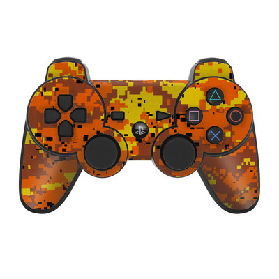 PS3 Controller Skin - Digital Orange Camo