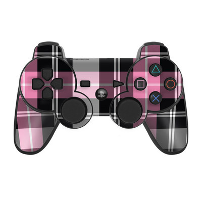 PS3 Controller Skin - Pink Plaid