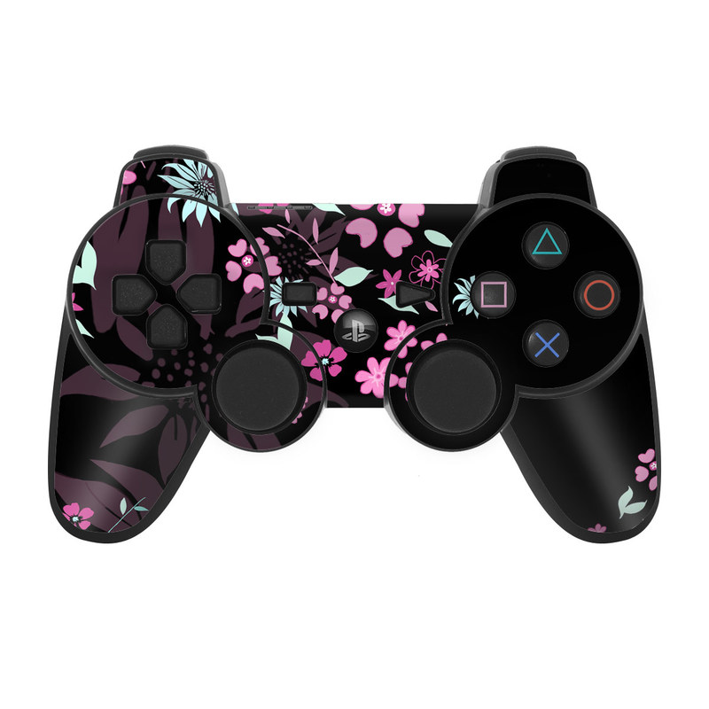 PS3 Controller Skin - Dark Flowers (Image 1)