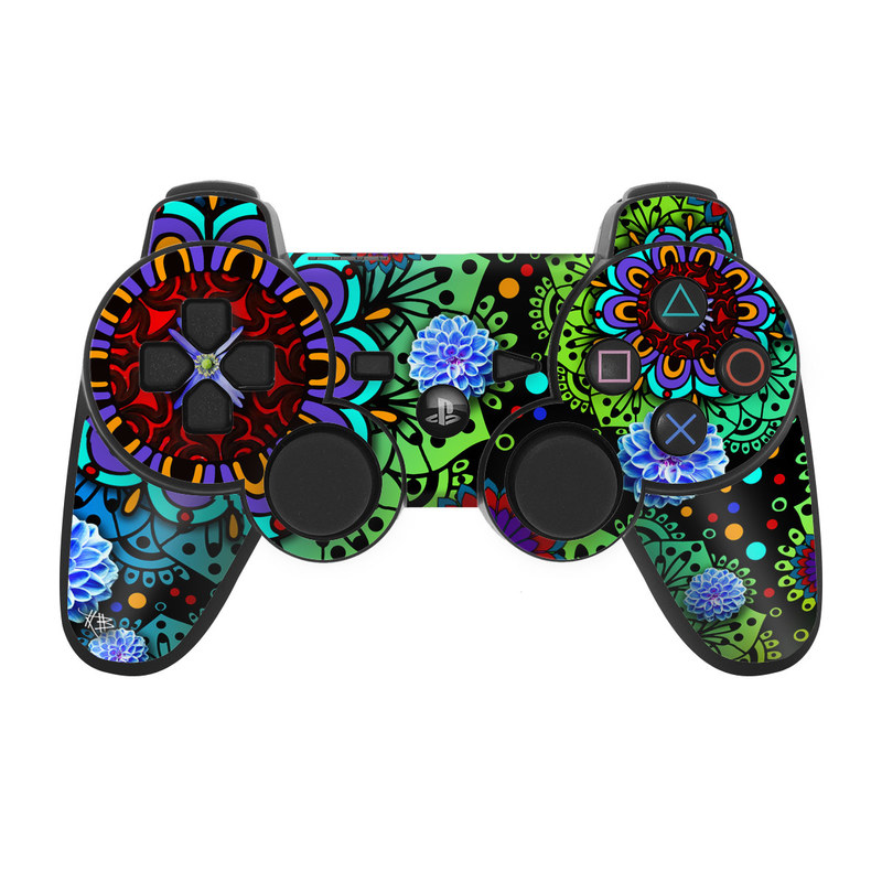 PS3 Controller Skin - Funky Floratopia (Image 1)
