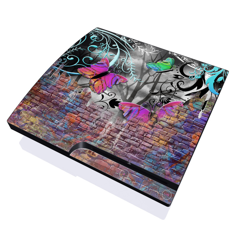 PS3 Slim Skin - Butterfly Wall (Image 1)