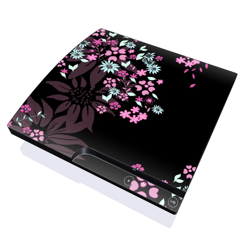 PS3 Slim Skin - Dark Flowers (Image 1)