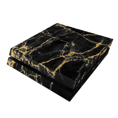 Sony PS4 Skin - Black Gold Marble