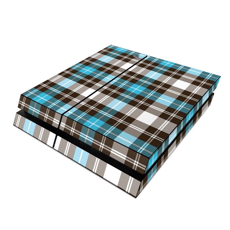 Sony PS4 Skin - Turquoise Plaid (Image 1)