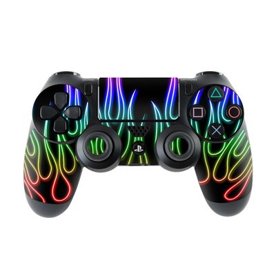 Sony PS4 Controller Skin - Rainbow Neon Flames