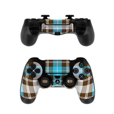 Sony PS4 Controller Skin - Turquoise Plaid