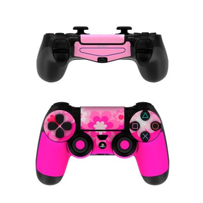 Sony PS4 Controller Skin - Retro Pink Flowers