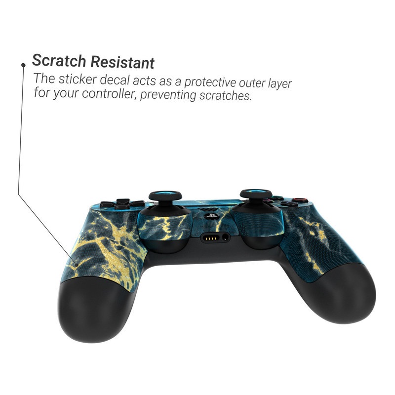 Sony PS4 Controller Skin - Black Gold Marble (Image 3)