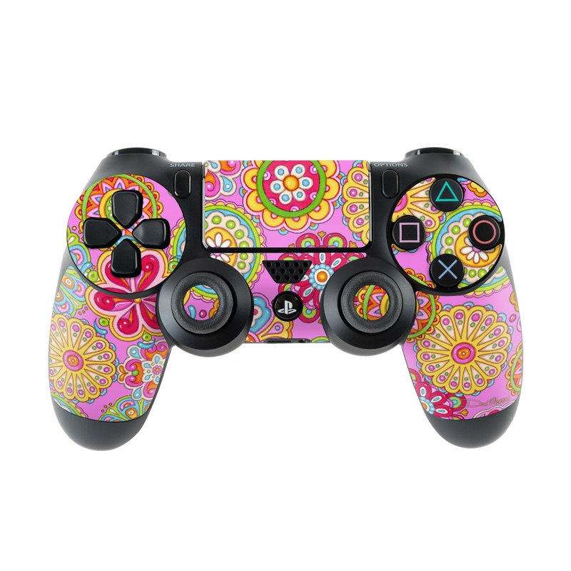 Sony PS4 Controller Skin - Bright Flowers (Image 1)