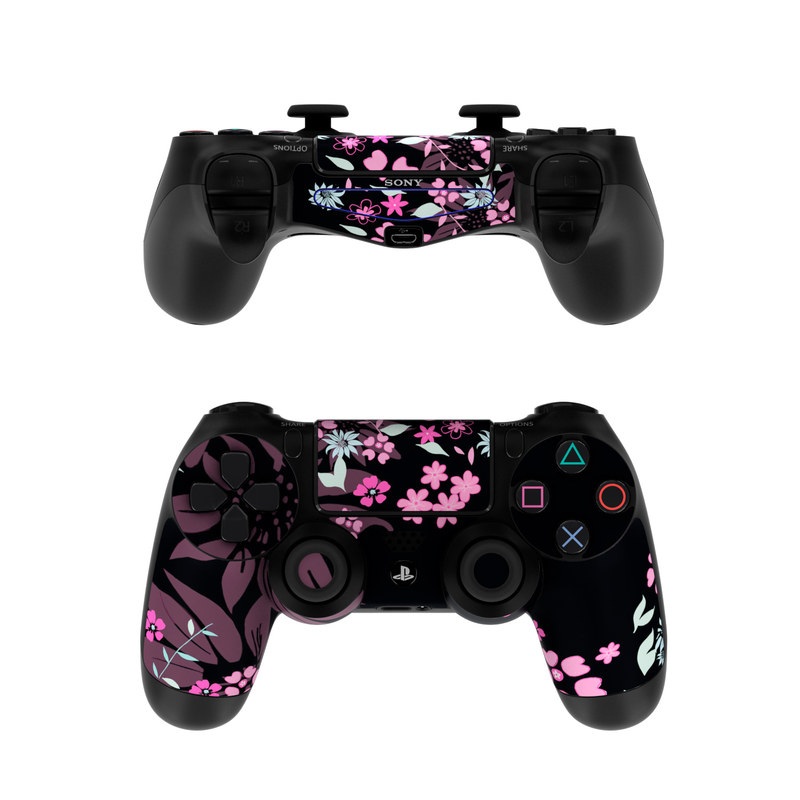 Sony PS4 Controller Skin - Dark Flowers (Image 1)