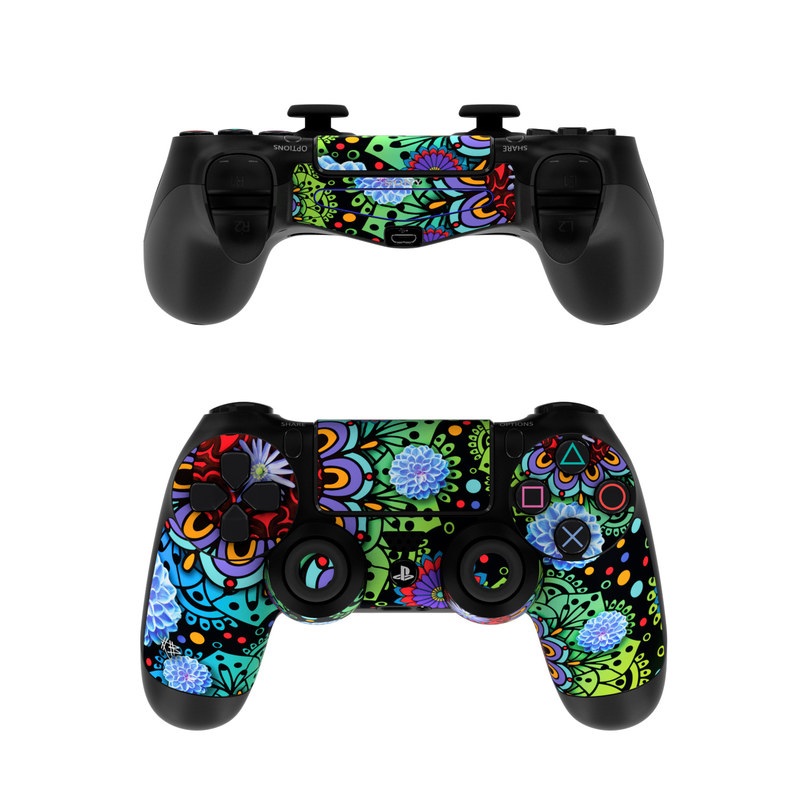 Sony PS4 Controller Skin - Funky Floratopia (Image 1)