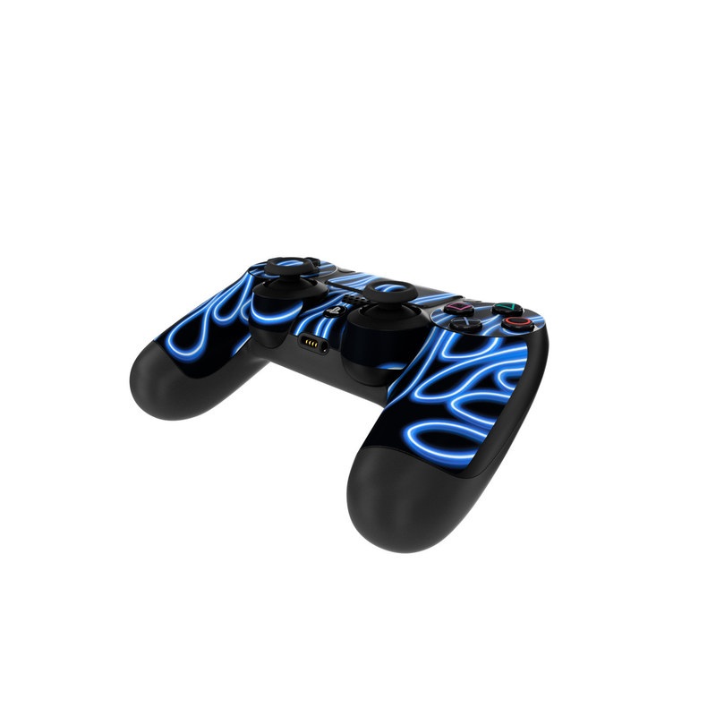 Sony PS4 Controller Skin - Blue Neon Flames (Image 4)