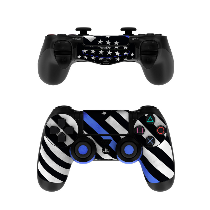 Sony PS4 Controller Skin - Thin Blue Line Hero (Image 1)