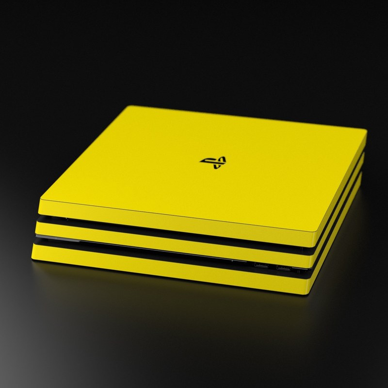 Sony PS4 Pro Skin - Solid State Yellow (Image 5)