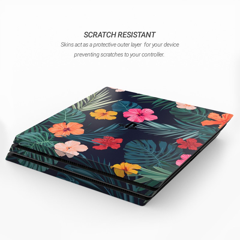 Sony PS4 Pro Skin - Tropical Hibiscus (Image 3)