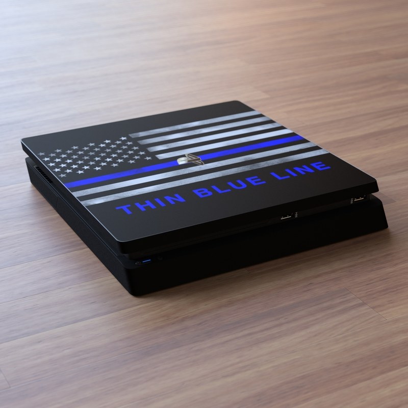 Sony PS4 Slim Skin - Thin Blue Line (Image 5)