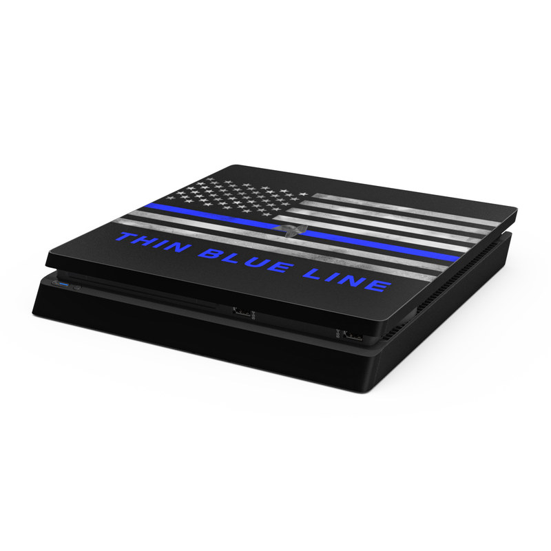 Sony PS4 Slim Skin - Thin Blue Line (Image 1)