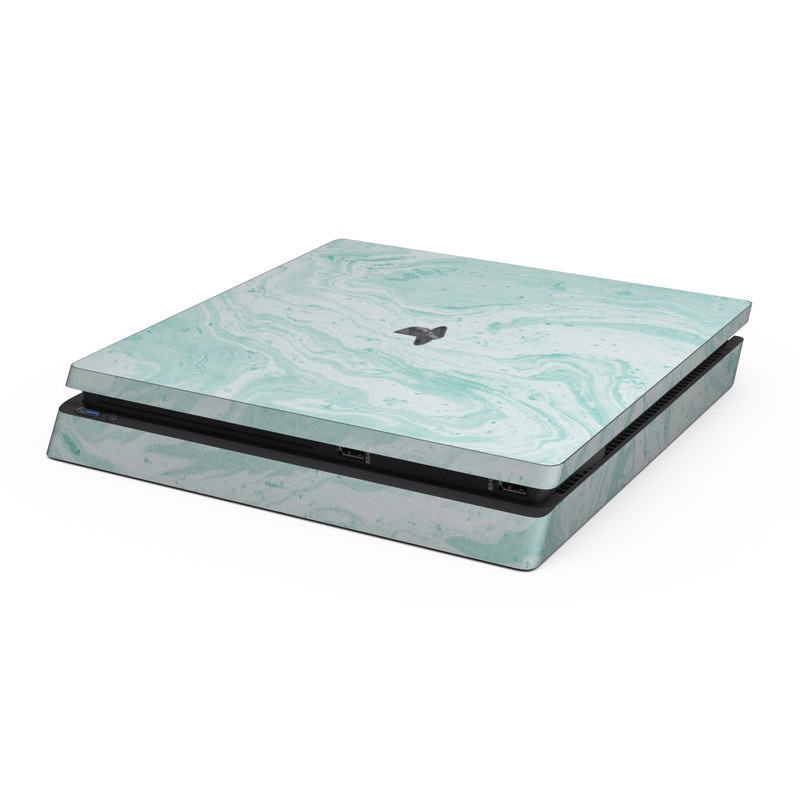 Sony PS4 Slim Skin - Winter Green Marble (Image 1)