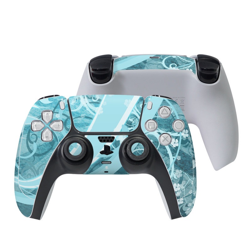 Sony PS5 Controller Skin - Flores Agua (Image 1)