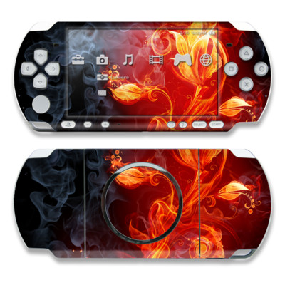 PSP 3000 Skin - Flower Of Fire