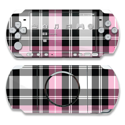 PSP 3000 Skin - Pink Plaid