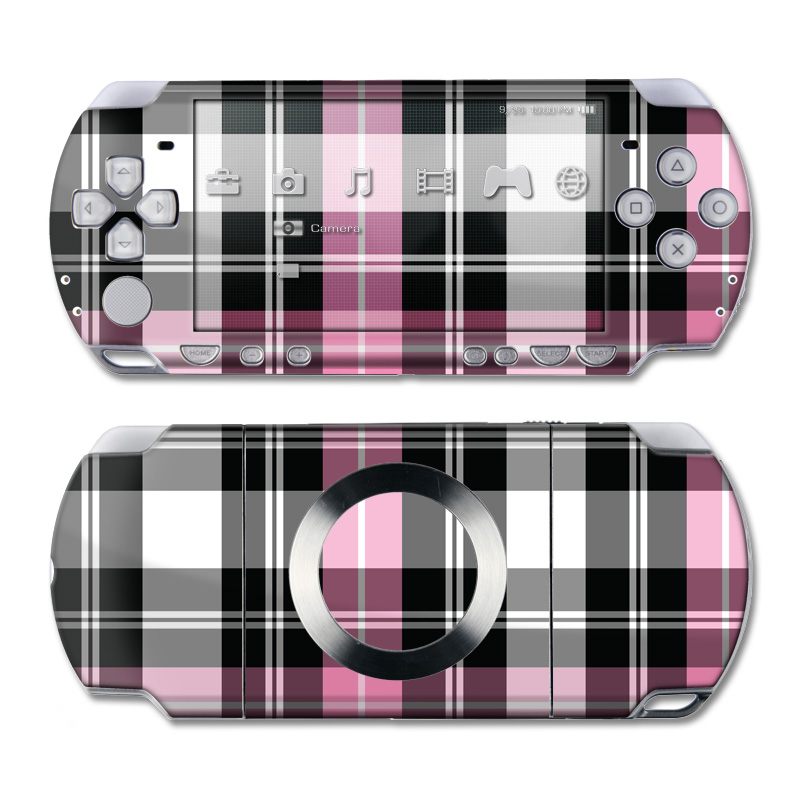PSP Slim & Lite Skin - Pink Plaid (Image 1)