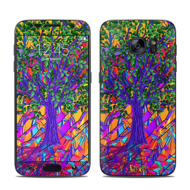 Samsung Galaxy S7 Skin - Stained Glass Tree (Image 1)