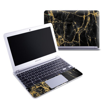 Samsung 11-6 Chromebook Skin - Black Gold Marble