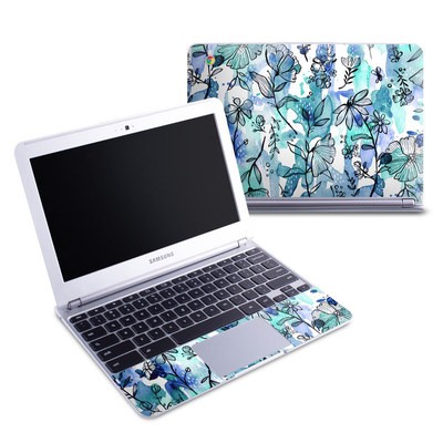 Samsung 11-6 Chromebook Skin - Blue Ink Floral