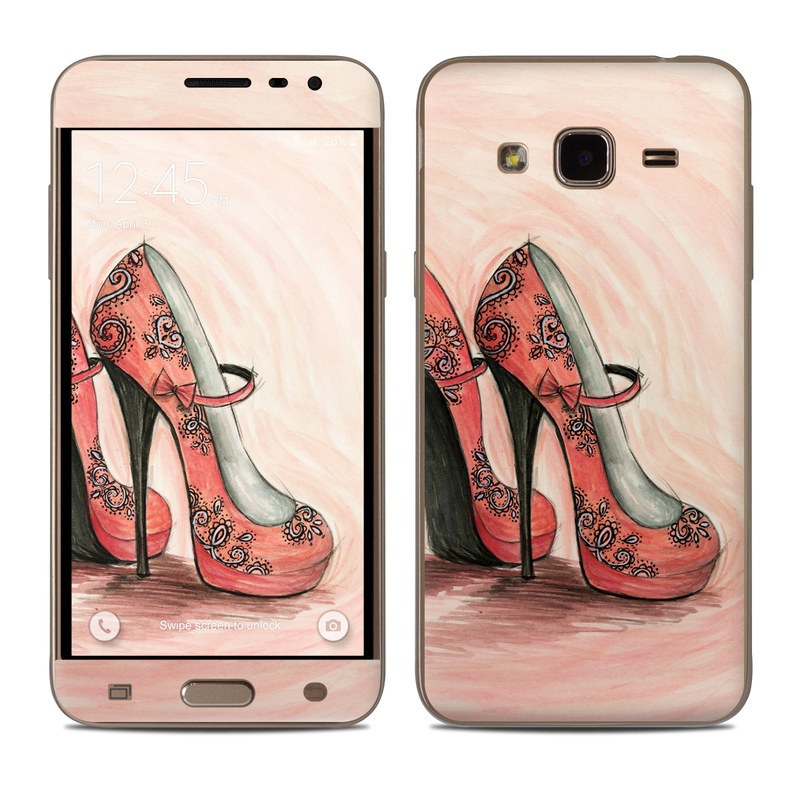 Samsung Galaxy J3 Skin - Coral Shoes (Image 1)