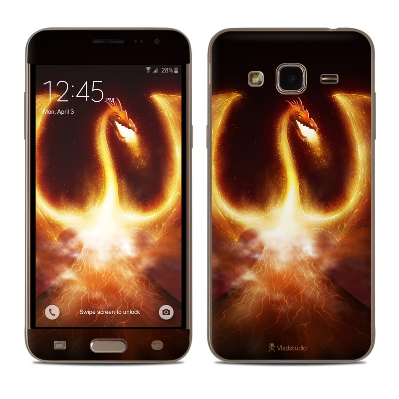 Samsung Galaxy J3 Skin - Fire Dragon (Image 1)
