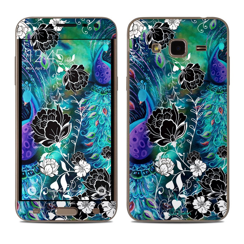 Samsung Galaxy J3 Skin - Peacock Garden (Image 1)