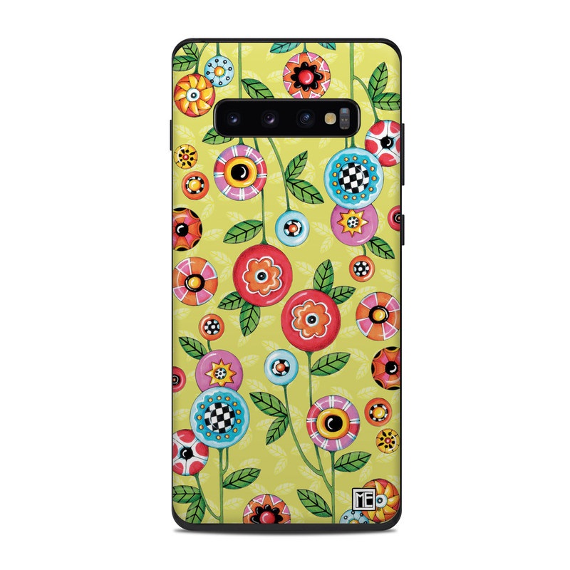 Samsung Galaxy S10 Plus Skin - Button Flowers (Image 1)